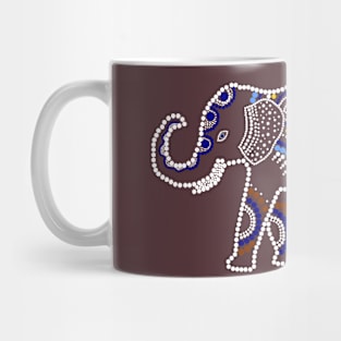 Elephant decorated with multi-colored pearls Mug